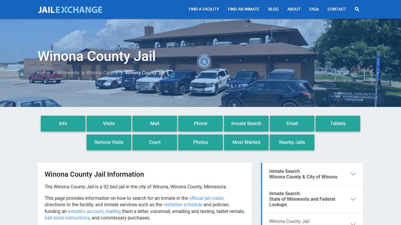 Winona County Jail, MN Inmate Search, Information